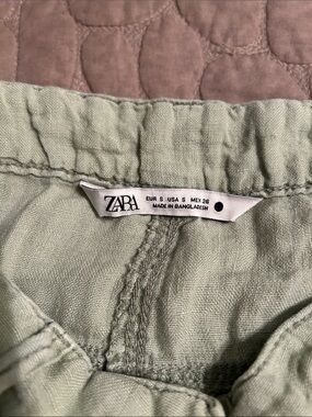 Zara Sage Green Linen Pants